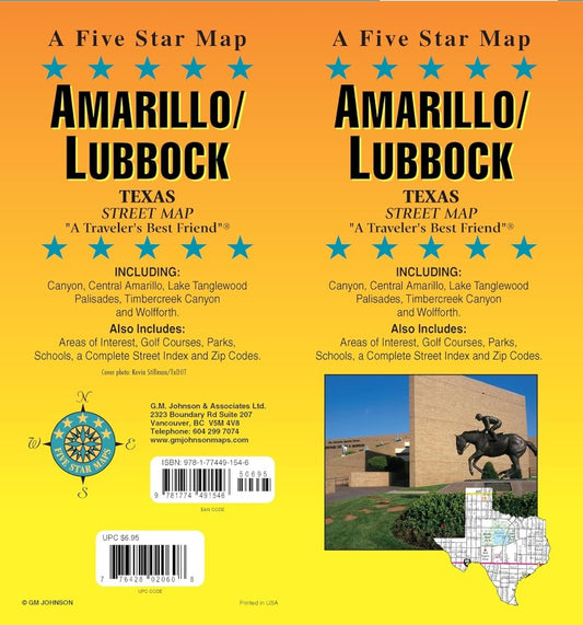 Amarillo & Lubbock, Texas Street Map