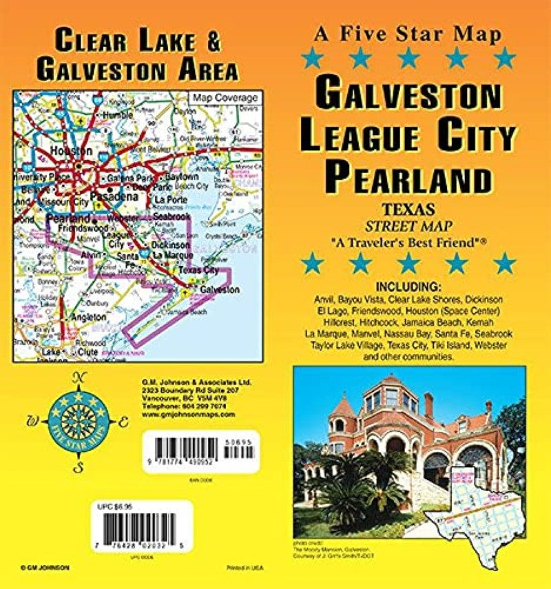 Galveston/League City/Pearland : Texas : Street Map