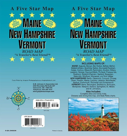 Maine / New Hampshire / Vermont Road Map