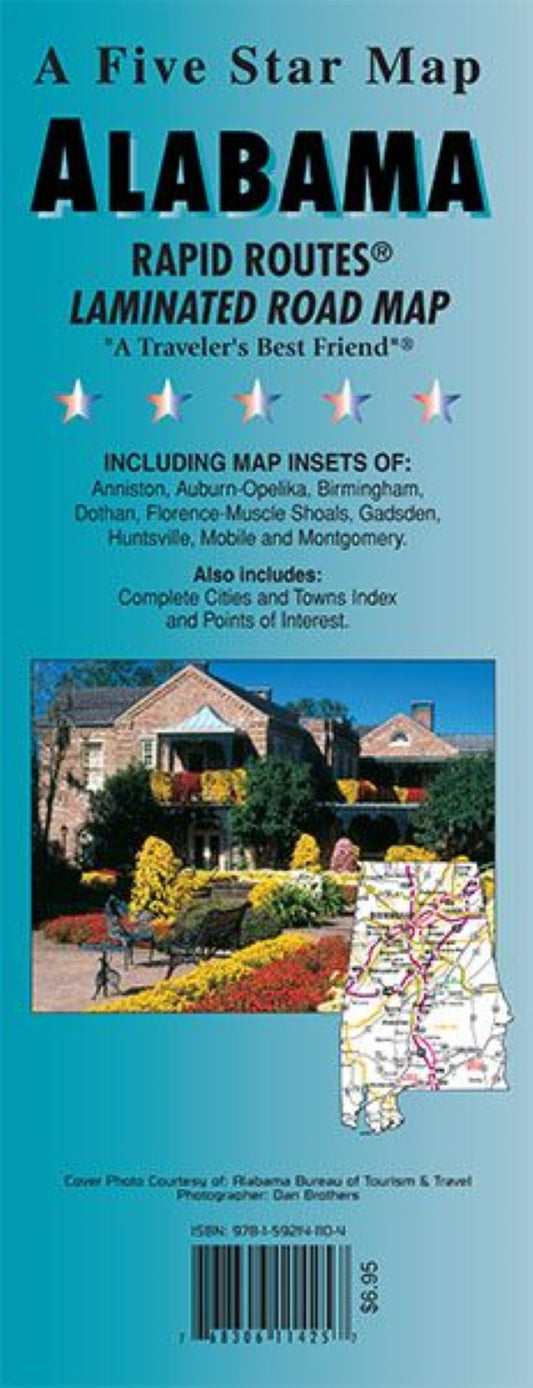 Alabama : rapid routes : laminated road map