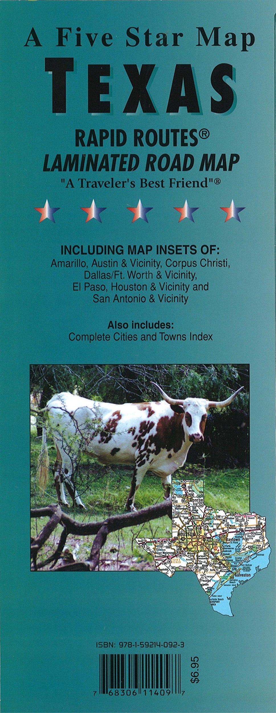 Texas : Rapid Routes : laminated road map