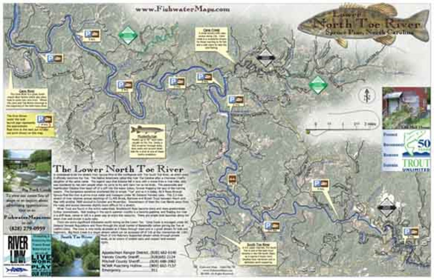 Lower North Toe Fishing Map