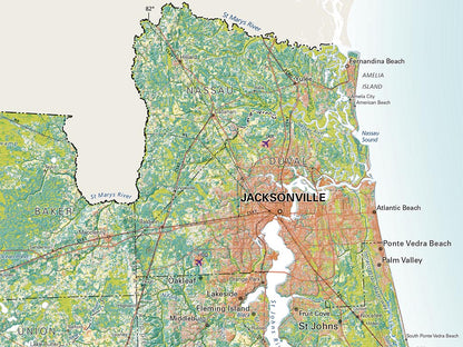 Florida Land Cover Fine Art Print Map