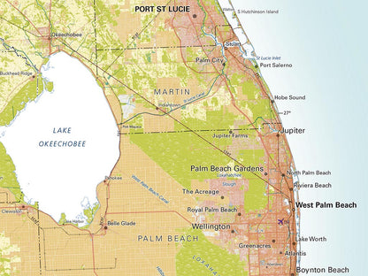 Florida Land Cover Fine Art Print Map