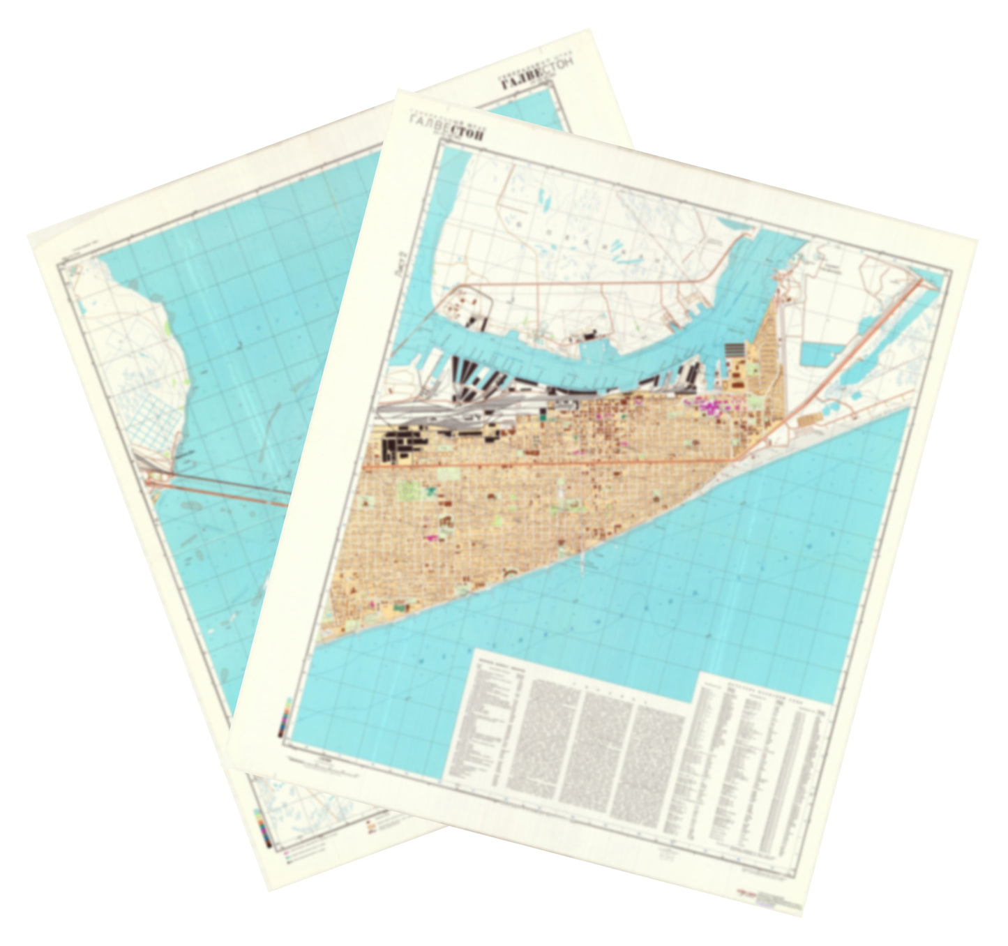 Galveston, TX (USA) 2-Sheet Set - Soviet Military City Plans