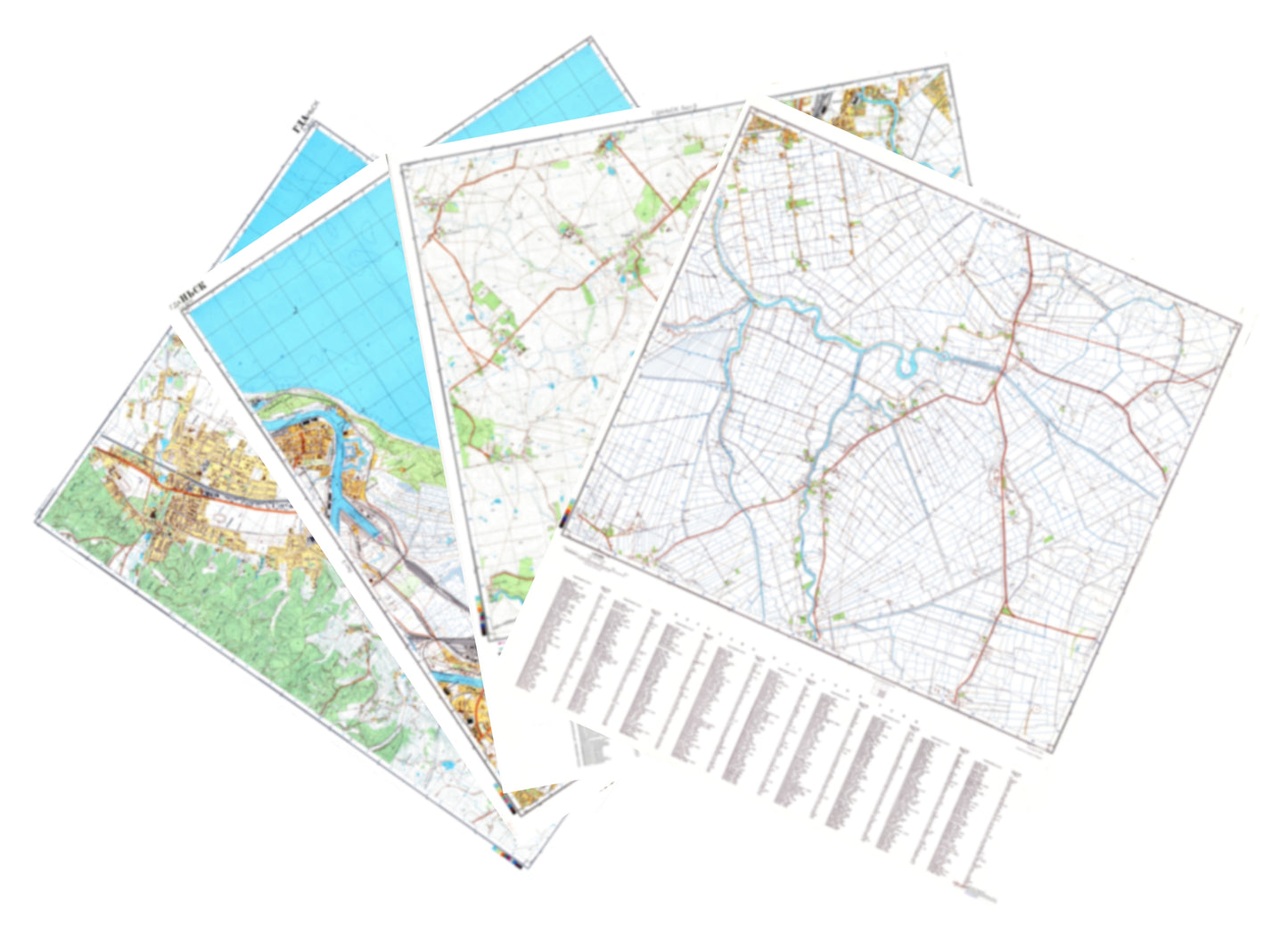 Gdansk (Poland) 4-Sheet Map Set - Soviet Military City Plans