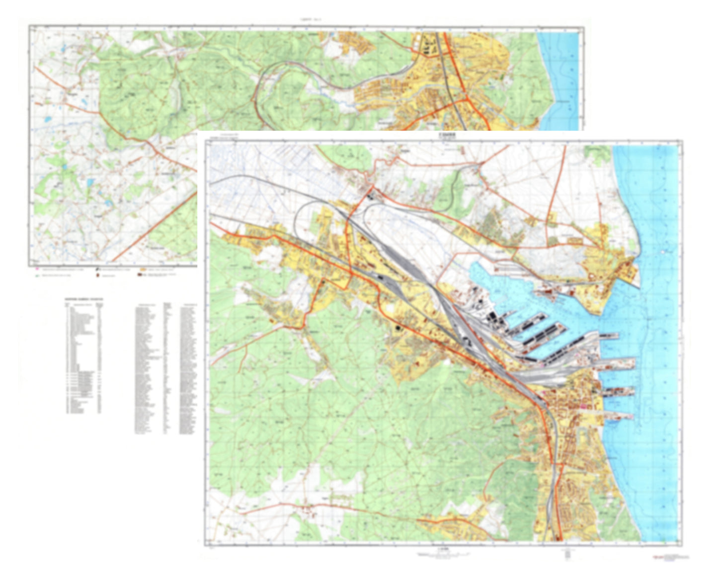Gdynia (Poland) 2-Sheet Set - Soviet Military City Plans