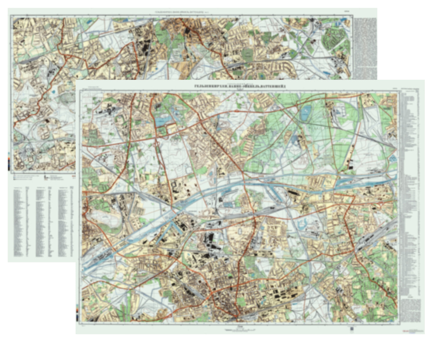 Gelsenkirchen (Germany) 2-Sheet Set - Soviet Military City Plans