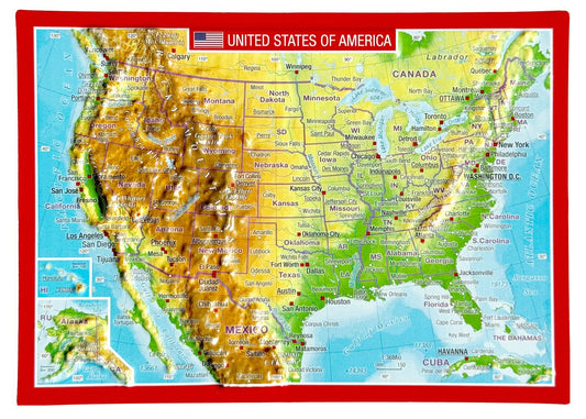 United States Raised Relief 3D Postcard - East View