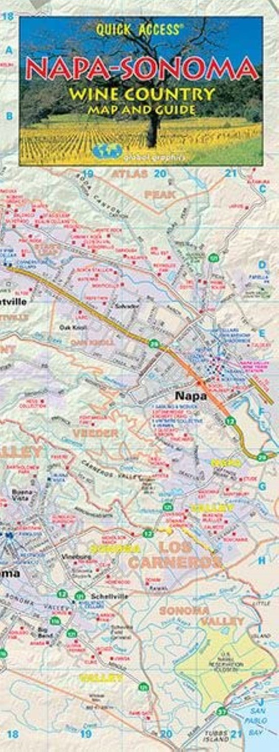 Napa and Sonoma, Wine Country, Quick Access Map