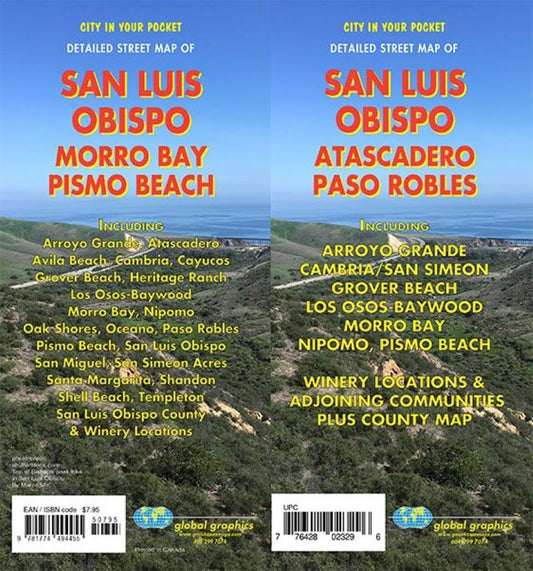 Detailed Street Map of San Luis Obispo : Pismo Beach : Morro Bay