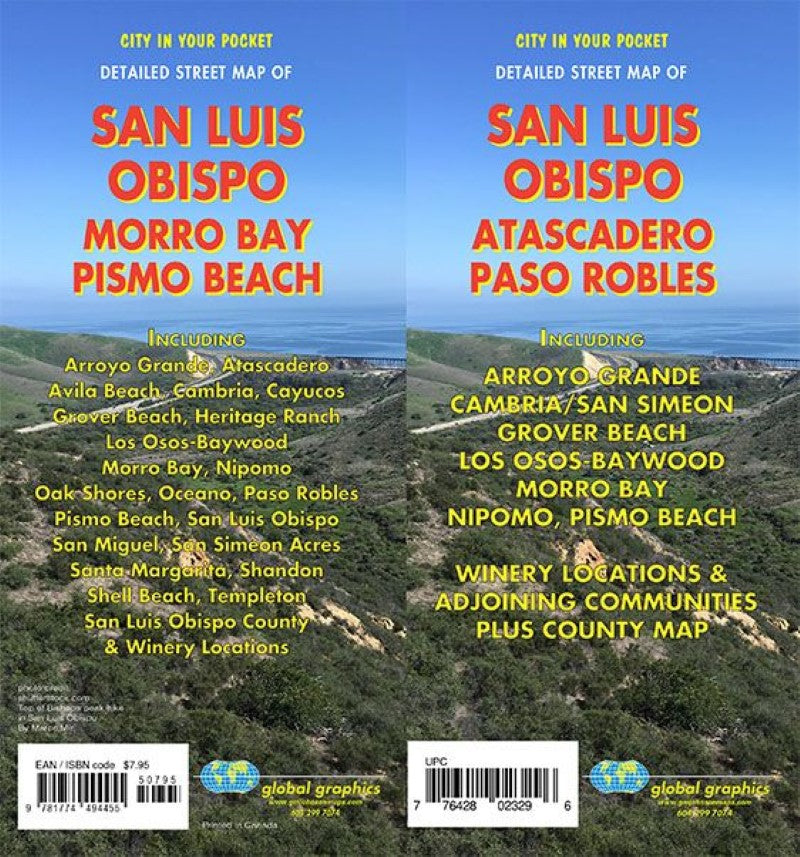 Detailed Street Map of San Luis Obispo : Pismo Beach : Morro Bay