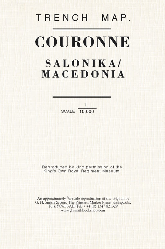 WWI: Couronne (Greece/North Macedonia) Trench Map