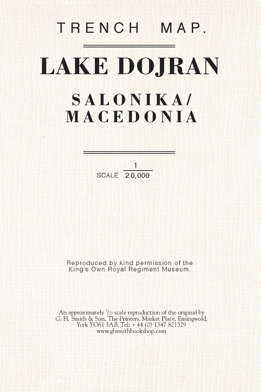 WWI: Lake Dojran (Greece/North Macedonia) Trench Map