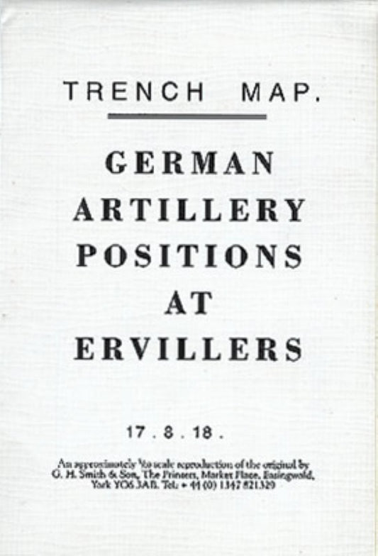 WWI: German Artillery Positions at Ervillers (France) Trench Map