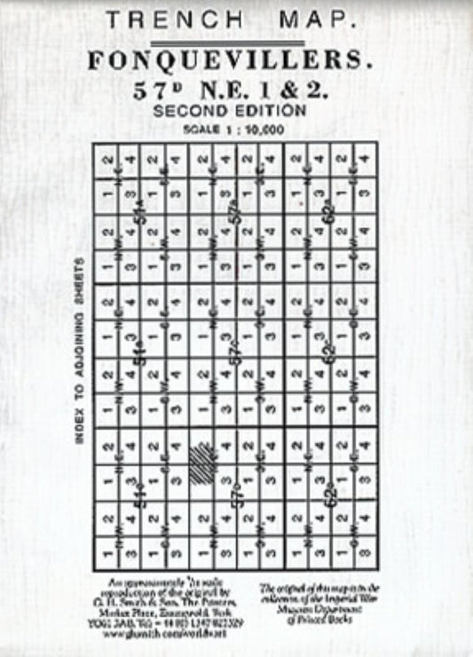 WWI: Fonquevillers 57D NE 1 and 2 (France) Trench Map