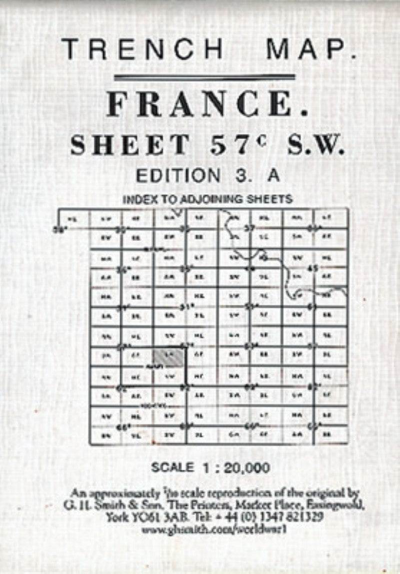 WWI: France 57C SW Guillemont - Le Sars Trench Map