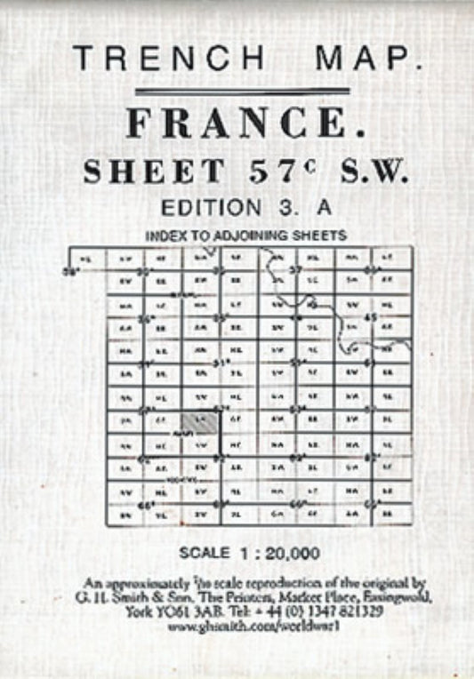 WWI: France 57C SW Guillemont - Le Sars Trench Map