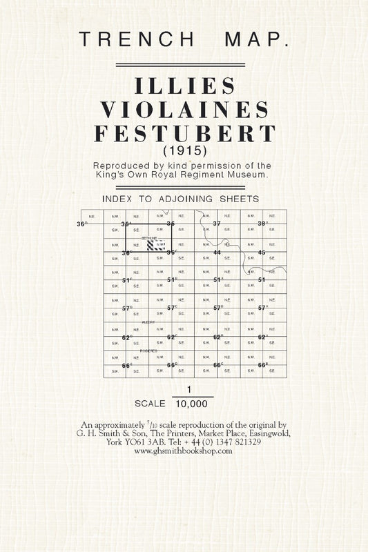 WWI: Illies - Violaines - Festubert (France) Trench Map