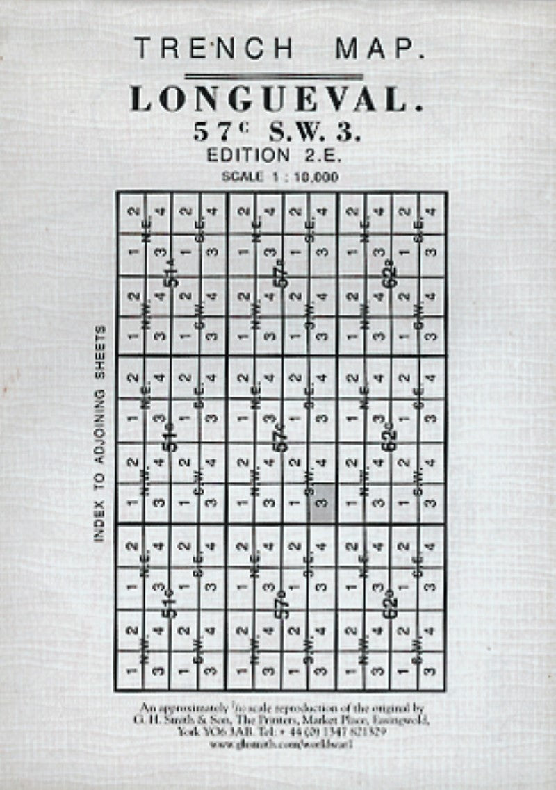 WWI: Longueval (France) 57C SW 3 Trench Map