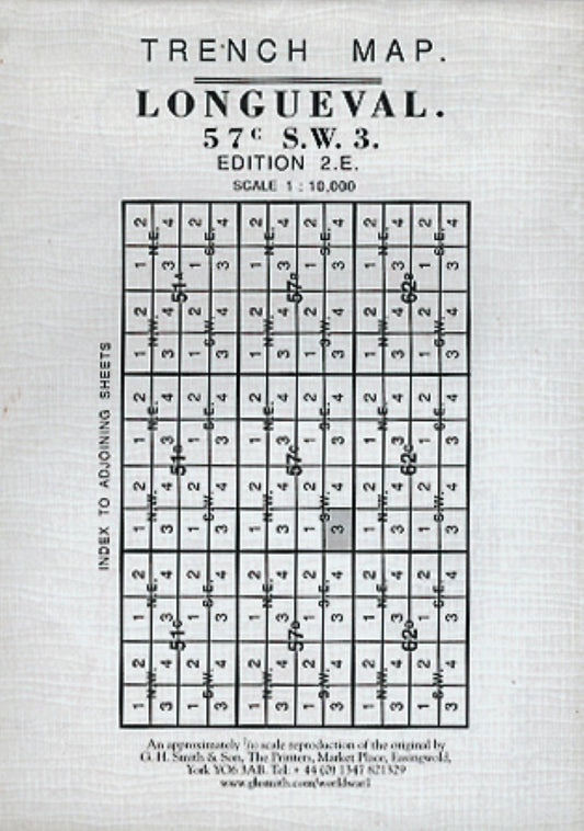 WWI: Longueval (France) 57C SW 3 Trench Map