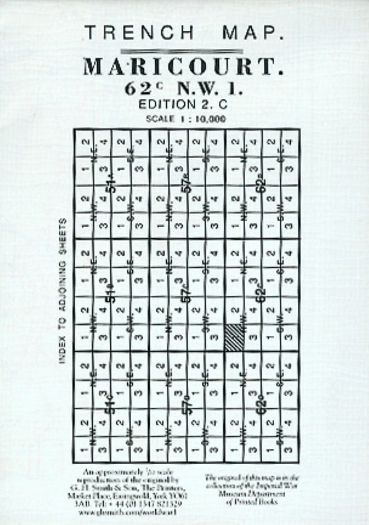 WWI: Maricourt/Somme (France) 62C NW 1 Trench Map