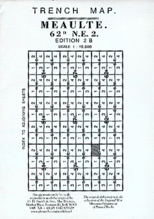 WWI: Meaulte (France ) 62D NE 2 Trench Map