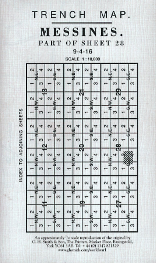 WWI: Messines (Belgium) Trench Map