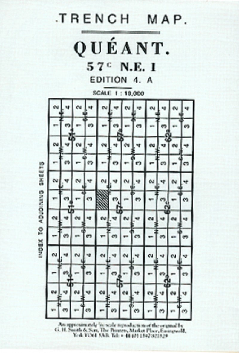 WWI: Queant (France) 57C NE 1 Trench Map