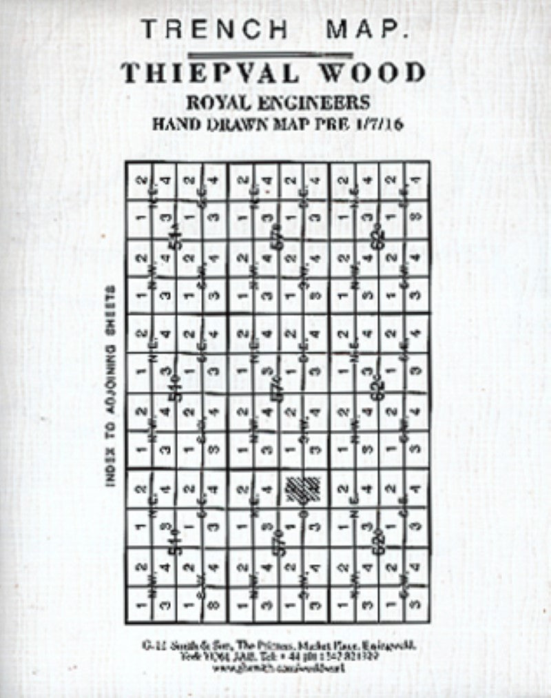 WWI: Thiepval Wood (France) Trench Map