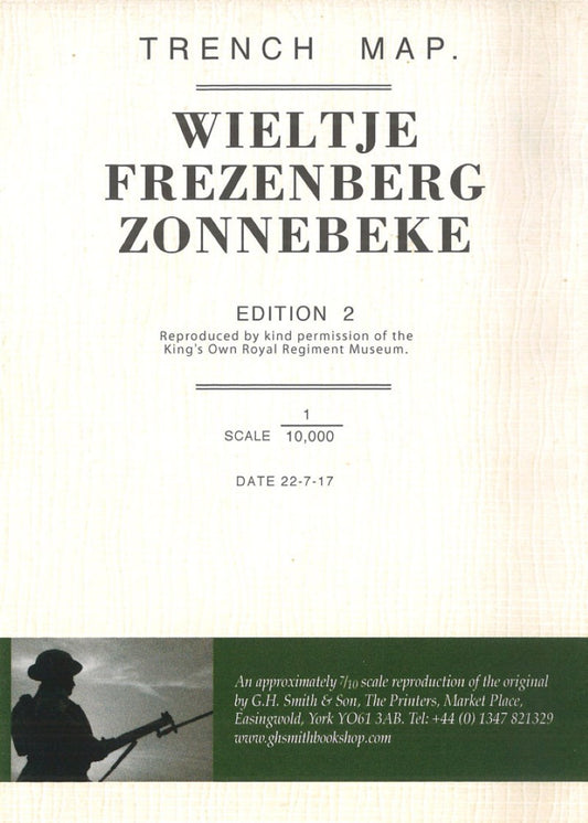 WWI: Wieltje - Frezenberg - Zonnebeke (Belgium) Trench Map