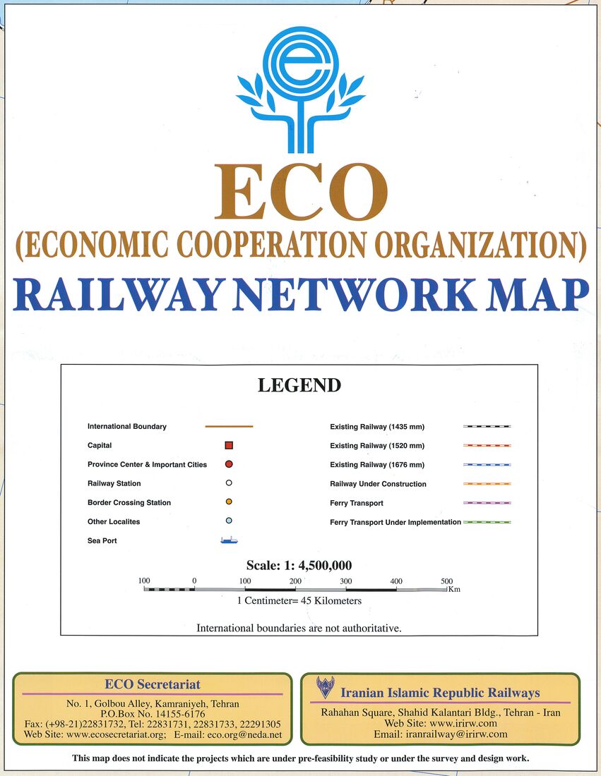 ECO (Economic Cooperation Organization) Railway Network Map