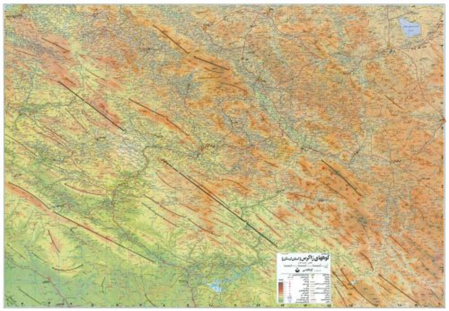 Map of Zagros Mountains of Lorestan Province