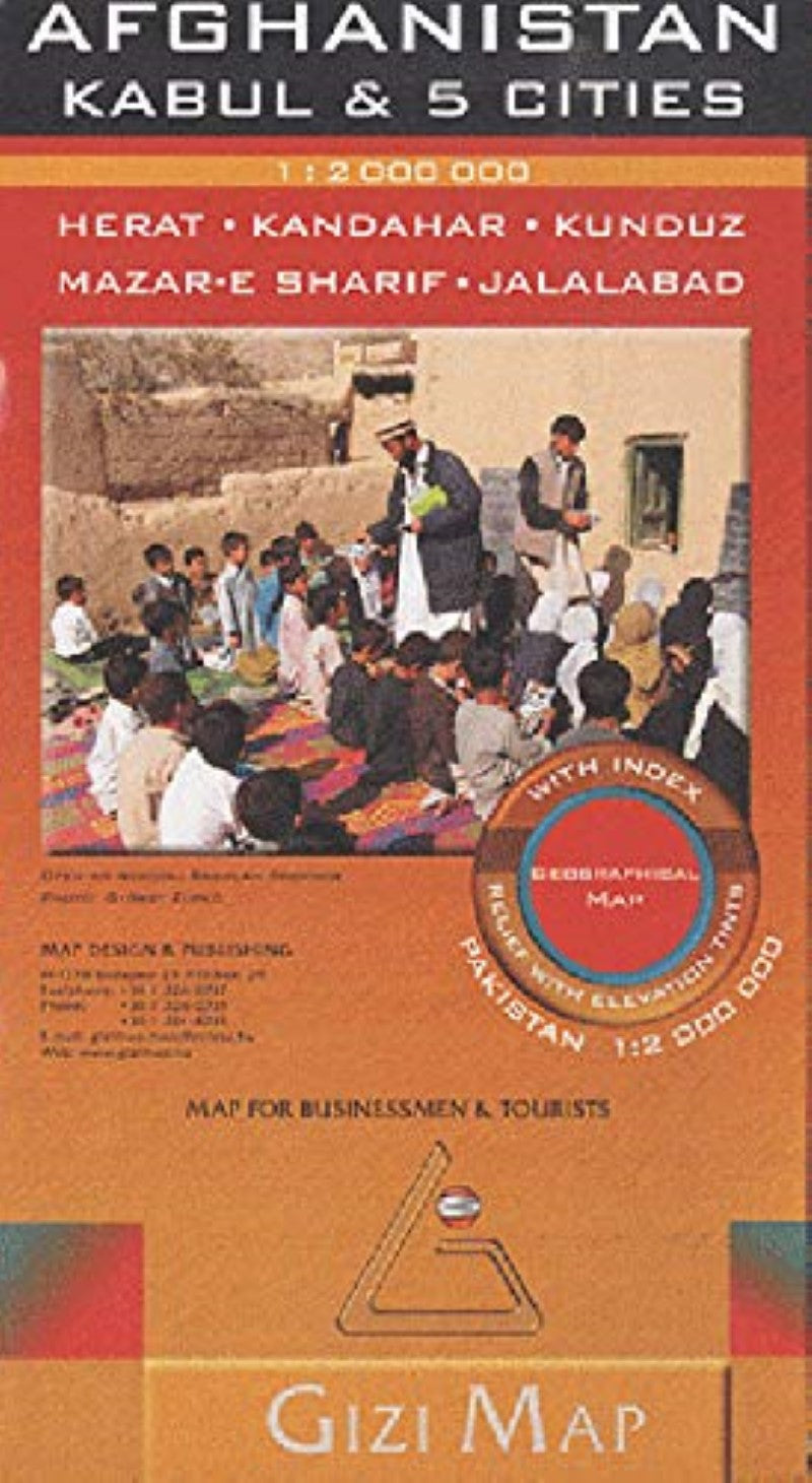 Afghanistan (Kabul and 5 cities) Geographical Flat Map
