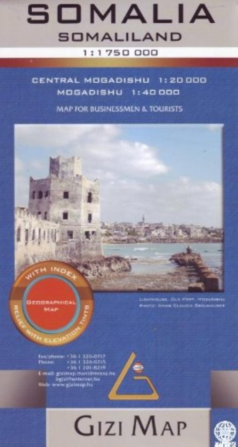 Somalia 1:1,750,000 geographical map (flat)