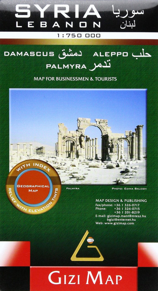 Syria and Lebanon Geographical Flat Map