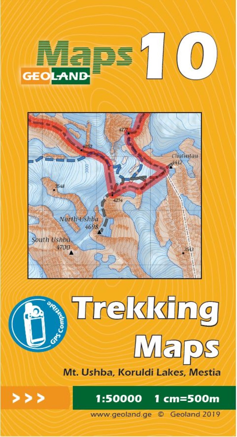 Mt. Ushba, Mestia - Georgia trekking map sheet 10