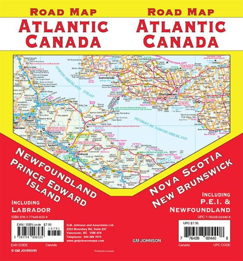 Atlantic Canada Road Map