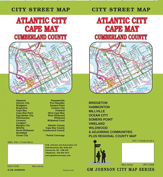 Atlantic City : Cape May : Cumberland County : city street map