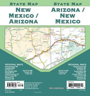 Arizona & New Mexico State Map