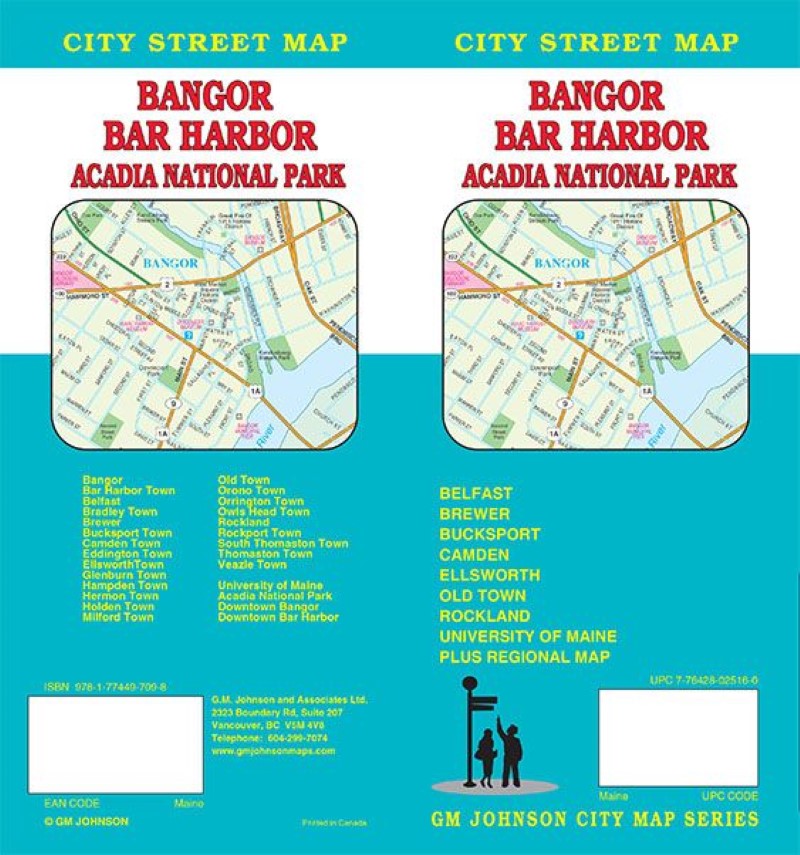 Bangor : Bar Harbor : Acadia National Park : city street map