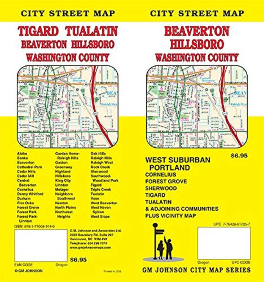 Beaverton : Hillsboro : Washington County : city street map = Tigard : Tualatin : Beaverton : Hillsboro : Washington County : city street map