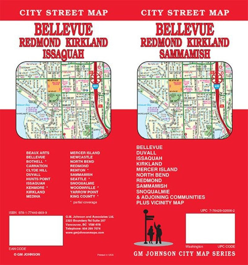 Bellevue / Redmond / Kirkland / Sammamish, Washington Street Map Bellevue / Redmond / Kirkland / Sammamish, Washington Street Map