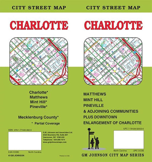 Charlotte, North Carolina City Street Map