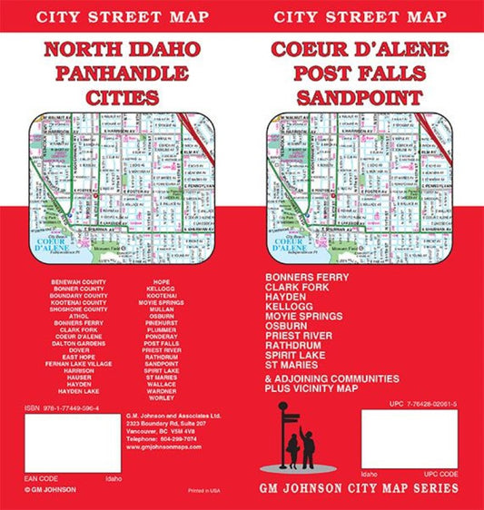 Coeur d Alene / Post Falls / Sandpoint / Idaho Panhandle Cities, Idaho Street Map