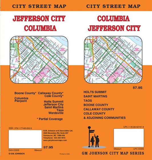 Columbia : Jefferson City : city street map = Jefferson City : Columbia : city street map