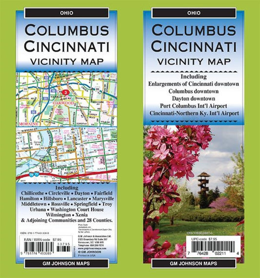 Columbus, Cincinnati & Vicinity, Ohio Regional Map