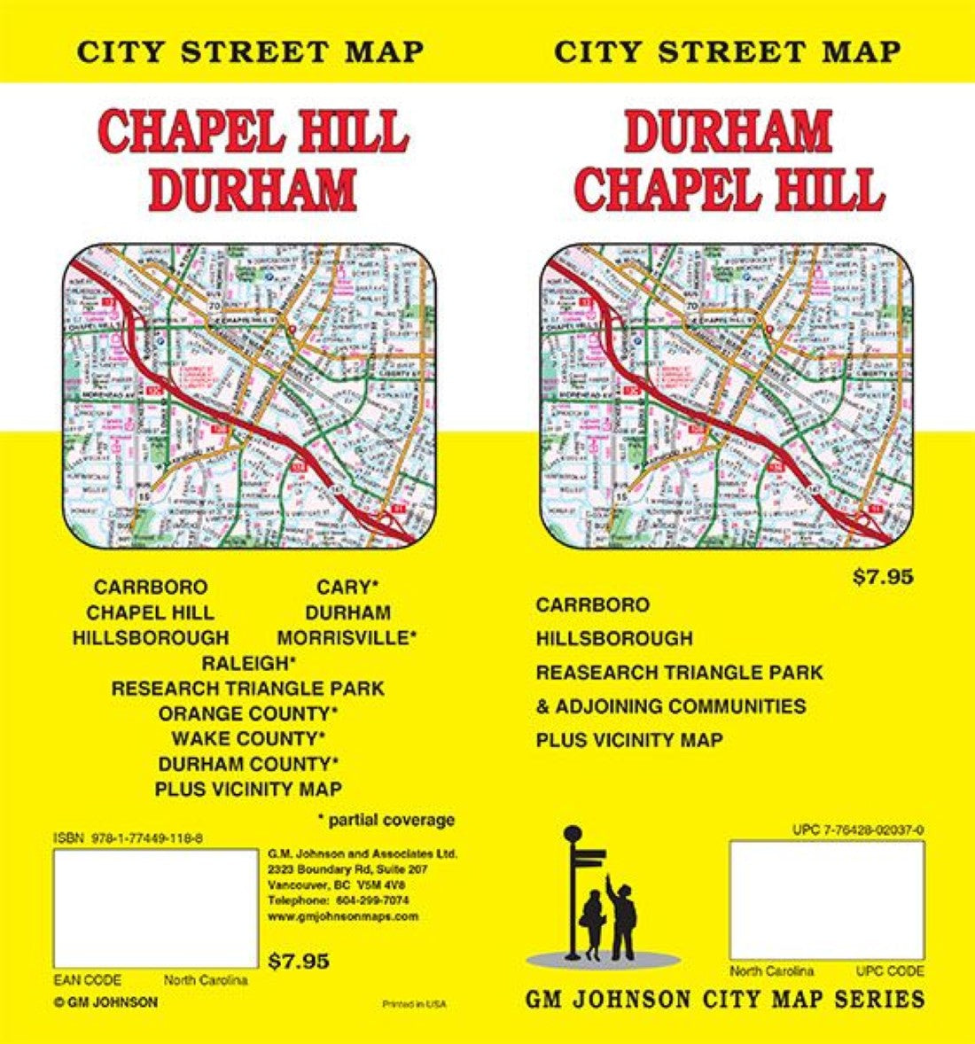 Durham / Chapel Hill, N. Carolina Street Map