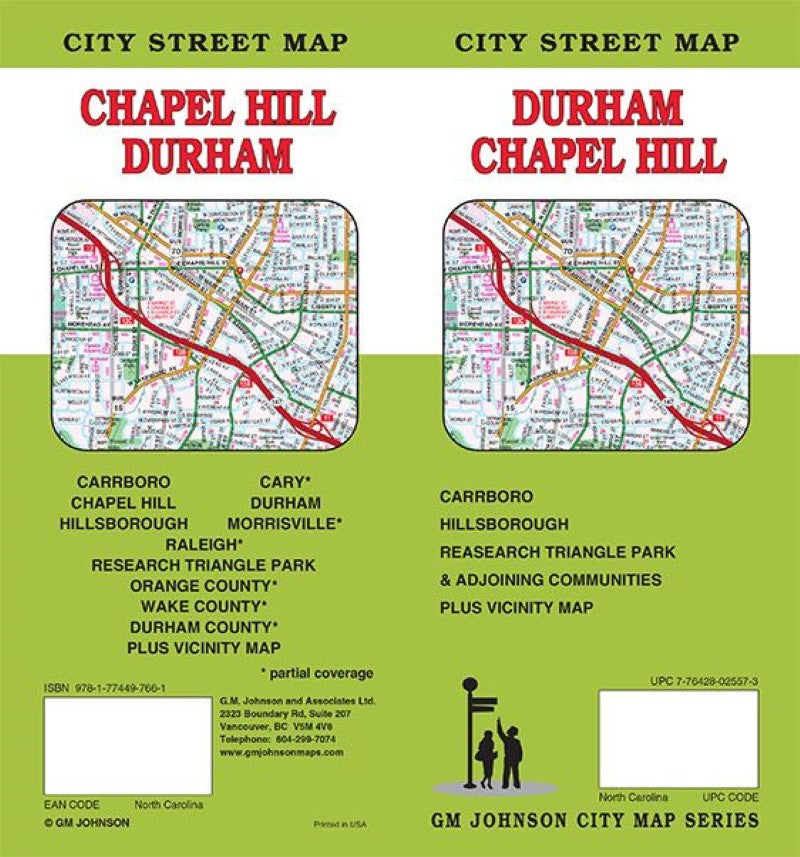 Durham / Chapel Hill, N. Carolina Street Map