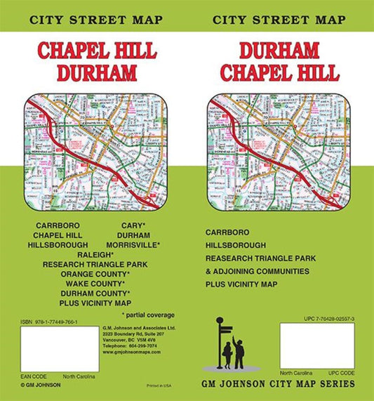 Durham / Chapel Hill, N. Carolina Street Map